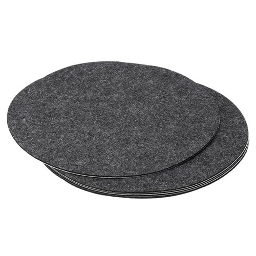 PATIKIL 8 Inch Diameter Lamp Base Felt, 5Pack 2mm Thickness Round Soft Adhesive Non-Slip Anti-Scratch Backed Felt for Lamp Furniture DIY Craft, Dark Grey
