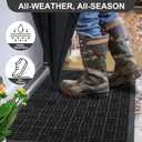 Front Door Mat Outdoor Entrance, 61.5" x 36" Heavy Duty Commercial Industria Dirt Trapper Waterproof Non-Slip Entryway Carpet,Weather Utility Rug, for Business Shop Patio Office Garage - Black