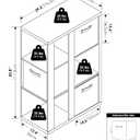 Furinno Viola 3-Tier Book Shelf, Bookshelf, Cube Storage, Dark Oak/Black | Open Shelf Organizer Bookcase, with Storage Bins, 13.6 x 29.3 x 43.8, for Living Room, Bedroom, Home Office