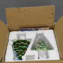 Brightown Ceramic Christmas Tree Night Light - 2 Pack 5.2" Christmas Decorative Ceramic Tree with ON/Off Switch, Vintage Christmas Night Light for Bedroom Bathroom Living Room Porch Holiday Decor (Green)