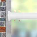 Refrze Room Divider Tension Curtain Rod, Tension Shower Curtain Rods, Premium Tension Windows Curtain Rods, No Drilling, Adjustable Bathroom Stall Tension Pole-White 43-83Inch