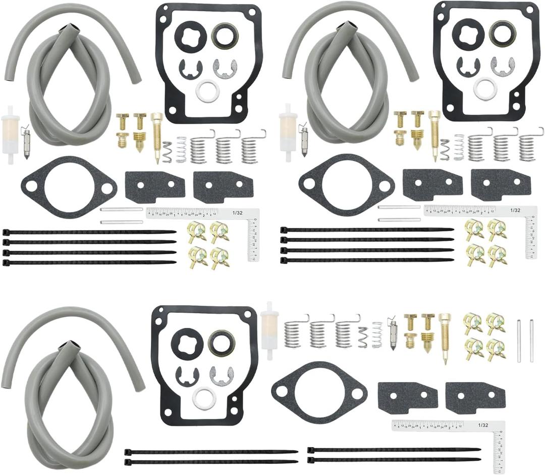 3 Pack 18-7750-1 Carburetor Rebuild Kit, Replacement for Mercury Mariner Outboard Motor, Replaces 1395-8236351 1395-8236352 1395-8236353 1395-8236354