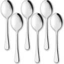 AOOSY Serving Spoons, 6 Pieces X-Large 9.8 Inches Stainless Steel Serving Spoon Catering Spoons Solid Serving Utensils Big Ladle Tablespoons for Buffet Banquet Flatware Kitchen Basics Serving