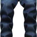 FREDD MARSHALL Men's Fleece Lined Skinny Winter Slim Fit Thicken Warm Stretch Jeans (Blue)