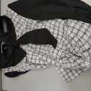 Color Black Patchwork Bow Decor 2 In 1 Elegant Romantic Women Dress Fall Cloth For Women, size XL
