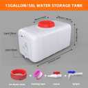 13Gallon/50L Water Storage Tank with Spigot,3m Hose and Control Valve | Large Plastic Emergency Water Tank,Water Storage Container for Camping, RV, Truck, Emergency Preparedness(22.4"*11.8"*11.8"）