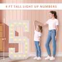 4FT Light Up Numbers, Marquee Numbers 4 Feet Tall Giant Number 50 Mosaic Big Number Sign for 50th Birthday Party Backdrop Anniversary Decorations, Pre-Cut Large Frame