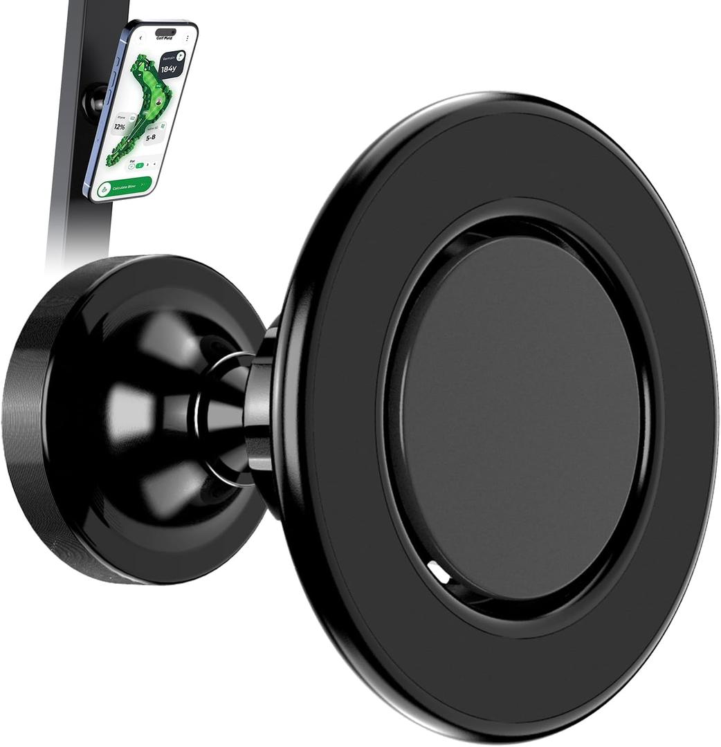 Magnetic Golf Cart Phone Holder - 360 Rotating,Golf Carts Accessories Compatible with iPhone 16/15/14/13/12,Phone Mount Fit for Samsung/Android on EZGO/Club Car/Yamaha,Men Women