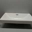 Semi Recessed Bathroom Sink 21"x13" Vessel Sink Drop-in White Porcelain Ceramic Modern Rectangular Sinks Basin Vanity Sinks with Overflow for Bathrooms