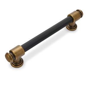 10 Pack 5 Inch Black and Antique Brass Kitchen Cabinet Handles Knurled Cabinet Pulls Black Drawer Pulls Cabinet Hardware