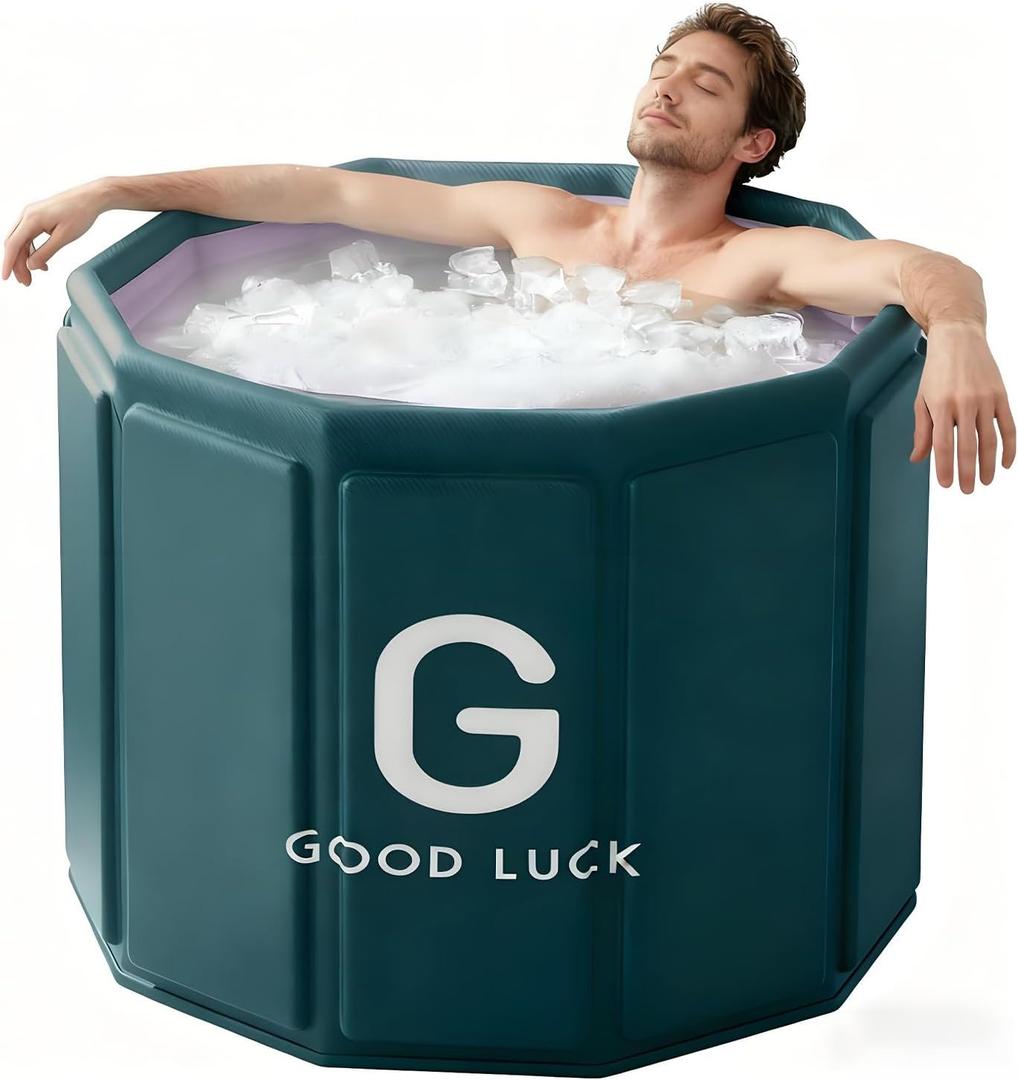 Sincat Portable Foldable Ice Bath Tub, Large Portable Tub For Adults, Green | Easy To Assemble, Collapsible Design, Suitable For Outdoor Gym, Family Bathroom Spa Use