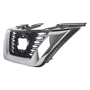 TYG Front Grille Fit for 2018-2020 Nissan Rogue SL/SV Model with Chrome Frame, OE Style Replacement Non-Active Exterior Grille, Replaces 62310-9TG0B NI1200291