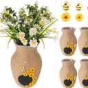 4 Set DIY Honey Bee Baby Shower Centerpiece, Rustic Bee Hive Table Decor, Farmhouse Vase Hive Decoration, Spring Summer Party Honey Home Decor Craft for Kitchen Living Room