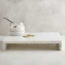 Santa Barbara Design Studio Waterfall Marble Tray - Elegant Table Display Riser Charcuterie Cheese Board Footed Stand, 14" x 10", White