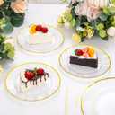 EI 150pcs Clear Plastic Plates with Gold Plastic Silverware,Disposable Plate Heavy Duty,Clear and Gold Dinnerware Set,Elegant Plates for Party,Wedding,Thanksgiving,Christmas,New Year