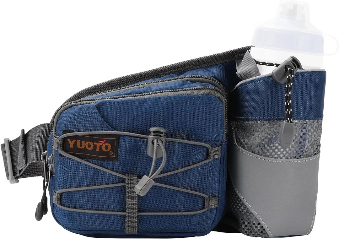 Waist Pack with Water Bottle Holder for Running Walking Hiking Fanny Pack Hydration Belt