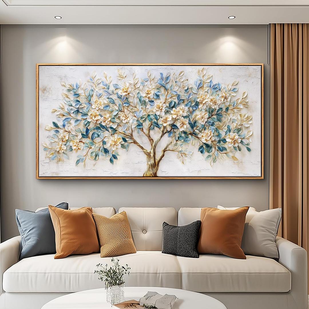 VXMXFTE Large Canvas Abstract Tree Decor Painting Wall Decoration For Living Rooms And Dining Areas This Golden Life Tree Printed Painting Is An Wall Art Piece For Home Decor, Size: 40"L x 20"W