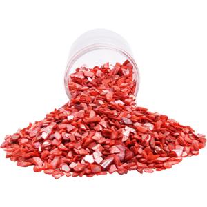 QICQDRAM Crushed Shells for Crafts 2 LBS(32OZ) Small Natural Crushed Shells Bulk, for Crafts DIY Beaching Wedding Decoration Vase Fillers (Red)