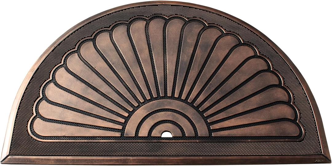 A1 Home Collections 100% Rubber Doormat for Outdoor Entrance, Non-Slip Heavy Duty Front Door Mats, Thin Profile Hight Traffic Areas Mat - 30" x 48", Sunburst Bronze