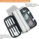 3 x Della Gao Large Pencil Case, Big Capacity Pencil Pouch with 3 Compartments, Office Pencil Bag with Zipper, Big Pen Case for Adults (Beige-03RH)