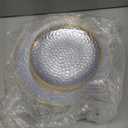 Rubtlamp 60Pcs Clear Plastic Plates,Clear Disposable Plates With Gold Rim,Heavy-duty Gold Plates,Hammered Party Plates Include 30Clear Dessert-Platos,30Dinner-Platos for Wedding, Party