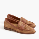 J. Crew Woven penny loafers , 7, Cedar Wood Raffia