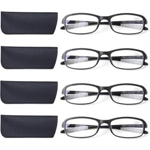 DOOViC 4 Pack Reading Glasses for Women Men TR90 Ultra Lightweight Sturdy Blue Light Blocking Readers (2.75 x)