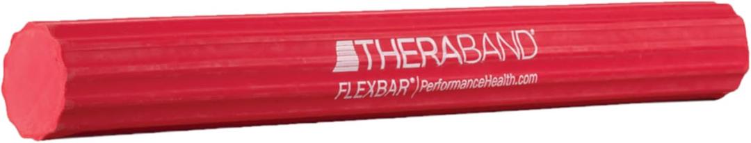 THERABAND FlexBar, Tennis Elbow Therapy Bar, Relieve Tendonitis Pain & Improve Grip Strength, Resistance Bar for Golfers Elbow & Tendinitis, Red, Light, Beginner
