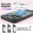 FUNMIKO for iPhone 16 Pro Max Case Wireless Charging & Military-Grade Protection - Trendy Floral Design for Women Girls, Matte Non-Slip Phone Cover with Shockproof Corners - Exquisite Motif