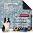 Washable Pee Pads for Dogs 4 Pack, Puppy Pads with Pheromones, 2026 Upgraded PuppyPad 18"x24" Waterproof Non-Slip Reusable Puppy Pad with Fast Absorbent,Leakproof Whelping Pads for Pet Housebreaking (Lake Blue Medallion)
