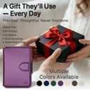 for MagSafe Wallet, Magnetic Phone Wallet RFID Blocking, Slim 5-8 Card Holder with Cash Slot & Clear ID Window, Minimalist Mag Safe Wallets for iPhone 17/16/15/14/13/12 Series, Amethyst Purple