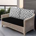 idee-home Outdoor Loveseat Cushions for Patio Furniture, Waterproof Couch Hampton Bay Deep Seat Cushion Replacement Set 46" x 26", Patio Love Seat Sofa Cushions for Garden Chair, Navy Blue Pattern