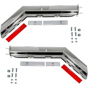 BST BSSP 2PCS Semi Trucks Spring Loaded Mud Flap Hanger Bracket Set Chrome Angled, Bolt Spacing 2-1/2" 2.5",for Commercial Truck Heavy Duty HD Mudflap Hanger, Right & Left Side