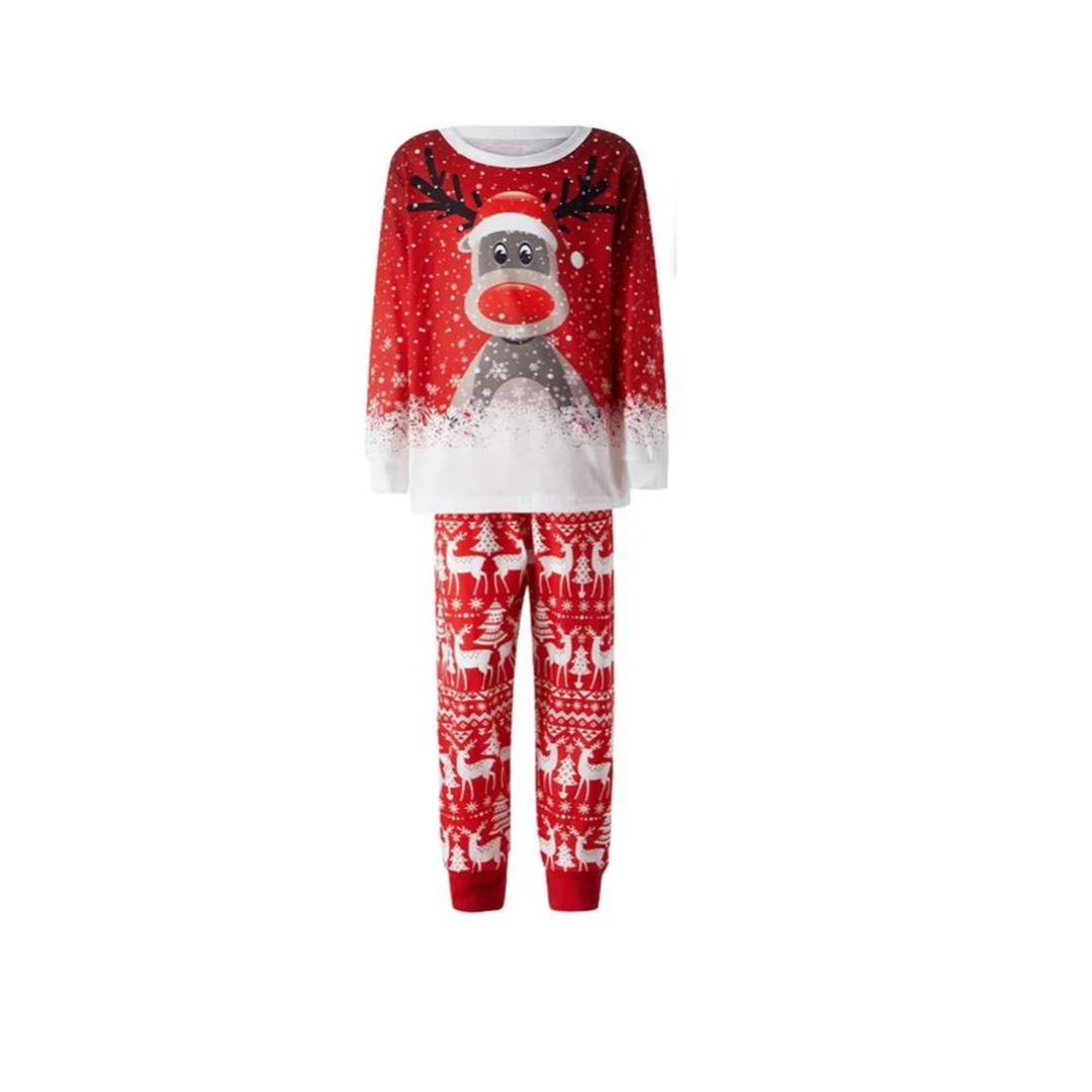 LEEy-world Family Christmas Pajamas Matching Sets Kids Child Merry Christmas Deer Print Long Sleeve Tops and Pants 2PC Set Outfirs Family Matching Pajamas Sleepwear Red,6 years