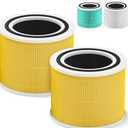 Core 300 Pet Care Replacement Filter for LEVOIT Core 300 Core300-P Core 300s VortexAir Air Purifier, 3-in-1 HEPA and Activated Carbon, Core 300-RF-PA, 2 Pack, Yellow