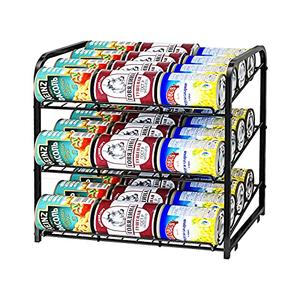 AIYAKA Can Rack Organizer, 3 Tier Stackable Can Storage Dispenser,for Food Storage, Kitchen or Pantry, Storage for 36 Cans, Black