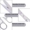 5.5” Surgical Shears – Stainless Steel Sharp/Blunt Tip with Tension Control & Comfort Grip – Multi-Purpose Operating Scissors, Medical Tool for Clinical, First Aid & Home Use – MP-0366 (1 Pc)