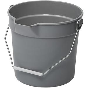 Winco Heavy-Duty Plastic Bucket/Utility Pail with Pour Spout, 14 Quarts, Gray
