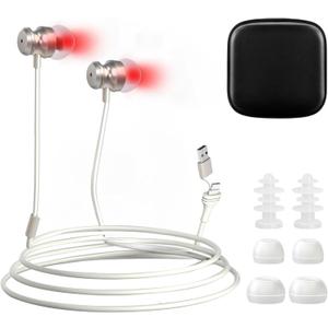 2026 Upgraded Red Light Wellness Device  2-in-1 650nm Red Light for Ears & Nose  Gentle Relaxation & Daily Use with USB & Type-C, Includes Soft Silicone Tips and Storage Box (White)