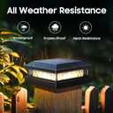 Solar Post Cap Lights 12 Pack, Upgraded Outdoor Fence Post Lights for 4x4 4.5x4.5 5x5 Vinyl/Wood Posts, Black Deck Posts Cap Light Solar Powered with Warm White/Cool White for Garden Patio Porch