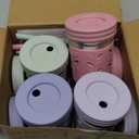 Elk and Friends 10oz Stainless Steel Kids + Toddler Drinking Cups | The Original Mason Jar with Sleeves + Lids | Silicone Straws | Smoothies | Storage Jar | Spill Resistant | Dishwasher Safe | 4 Pack (Sage/Blush/Misty Blue/Lilac)