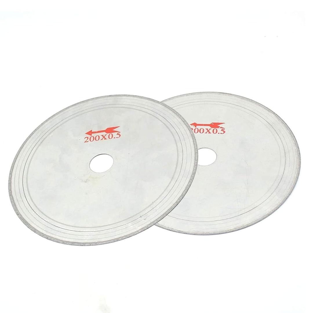 2 Pcs 8" Extra Thin Lapidary Saw Blade, 25mm Arbor Hole Diamond Saw Blade Lapidary Cutting Disc Saws Jewelry Tools