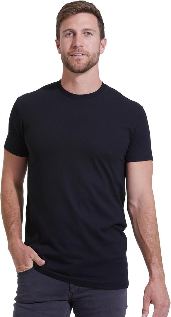 True Classic Mens T-Shirts - Short Sleeve Crew Neck Plain Novelty T Shirt for Men (3X-Large, Black)