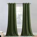StangH Moss Green Velvet Curtains Christmas Decor Grommet for Living Room, Super Soft Room Darkening Drapes Privacy Protect Holiday Party Window Treatment for Hotel Hall, W42 x L84, 2 Panels (42"W x 84"L (Pack of 2))