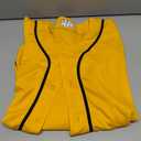 Blank Baseball Jersey for Men Women Full Button Up Short Sleeves Shirts Hip Hop Hipster Sports Uniforms (Yellow, S)