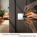 Probrico Heavy Duty Square Door Handle with Black Leather Hand Lever, Keyless Passage Interior Door Levers for Hallway or Closet, Polished Chrome, 5 Pack