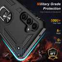 2 x LUMARKE for Galaxy S23 FE Case with Screen Protector,Pass 16ft. Drop Tested Military Grade Protective Phone Cover with Magnetic Ring Kickstand Compatible with Car Mount Holder Black