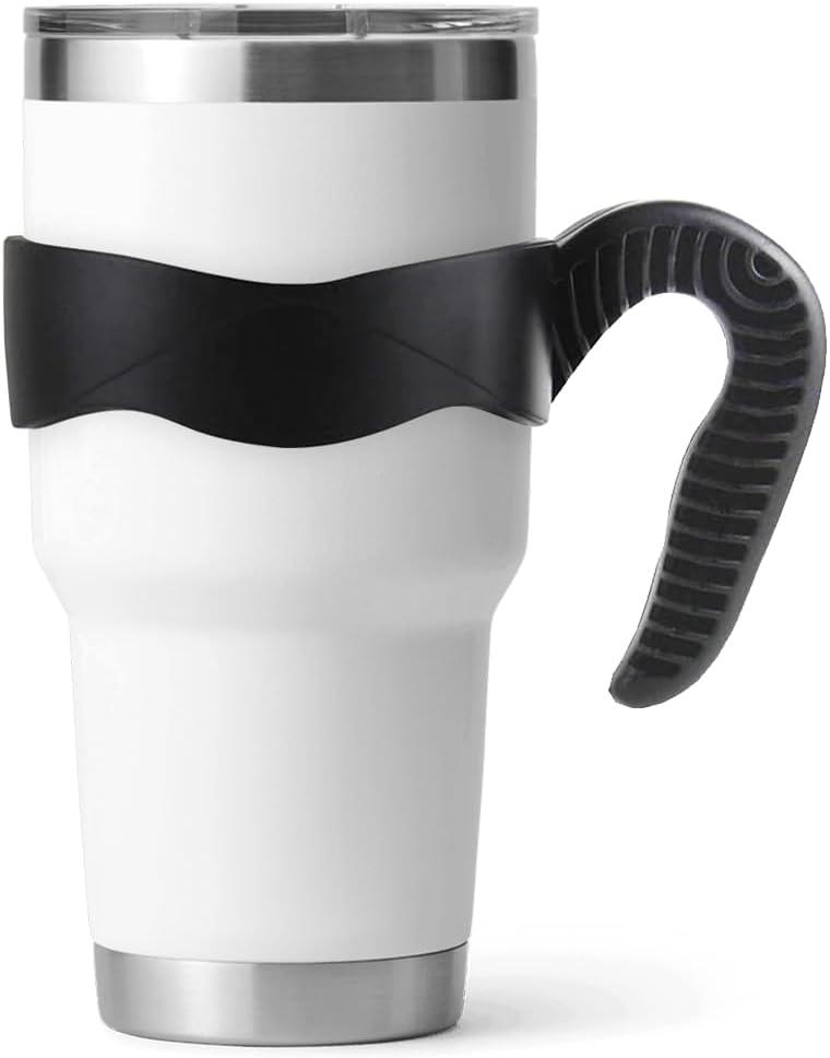 Hyturtle 1Pcs Stylish and Functional Black Tumbler Handle For 30oz Cups - Fits For 30 OZ YETI Tumbler - Secure Grip, Lightweight, Dishwasher Safe - Ideal for Travel and Outdoor Activities - BPA Free