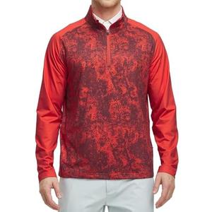 Rouen Quarter Zip Pullover Men Lightweight Dry Fit Athletic Mock Neck Midlayer Print Golf 1/4 Zip Pullover Mens Sweatshirts, M
