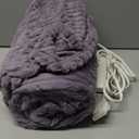 GOTCOZY Electric Blanket Heated Throw 50''X60''- Ribbed Faux Fur Heated Blanket with 4 Heating Level & 3 Hour Auto Off Heating Blanket, ETL&FCC Certified Machine Washable(Violet)